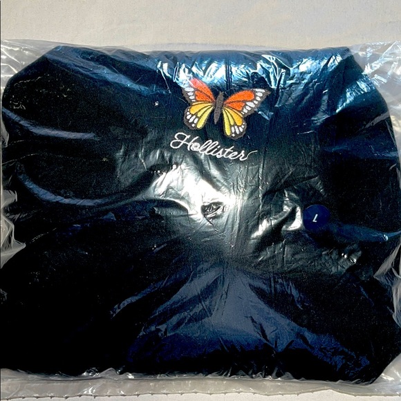 🦋NWT🦋Hollister Cropped Boyfriend Crewneck Sweatshirt - Picture 2 of 2